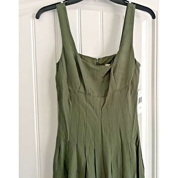 Taylor Women's Square-Neck Sleeveless Wide-Leg Jumpsuit Olive Green Green Size 4 - Picture 6 of 12